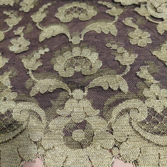 Gold And Black Lace Scarf/Mourning Scarf/Hair Scarf/Neck Scarf Vintage - Picture 6 of 6